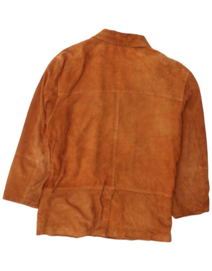 VINTAGE Chaqueta de ante para hombre IT 50 Cuero marrón grande