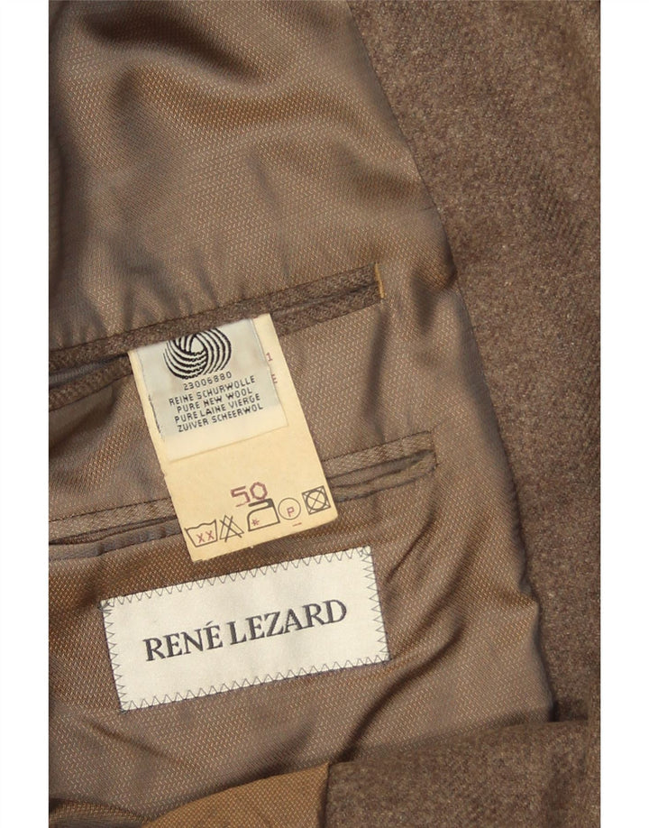 Rene Lezard Chaqueta tipo blazer de 2 botones para hombre EU 50 Large Brown New Wool