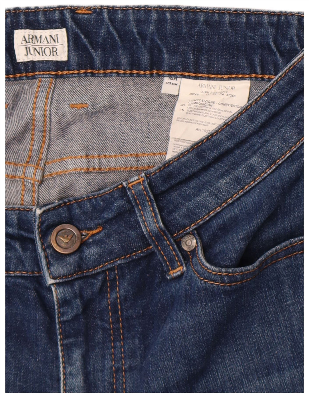 Armani Junior Pantalones cortos vaqueros para niño 15-16 años W29 Algodón azul