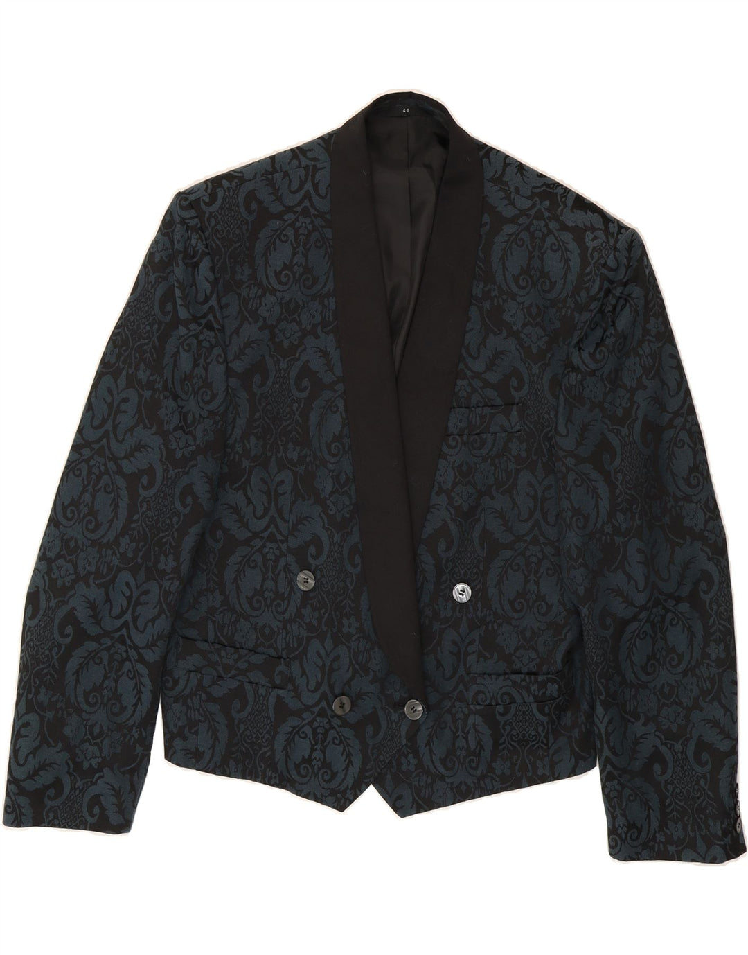 C & A Womens Double Breasted Blazer Jacket EU 48 2XL Blue Paisley Vintage C & A and Second-Hand C & A from Messina Hembry 