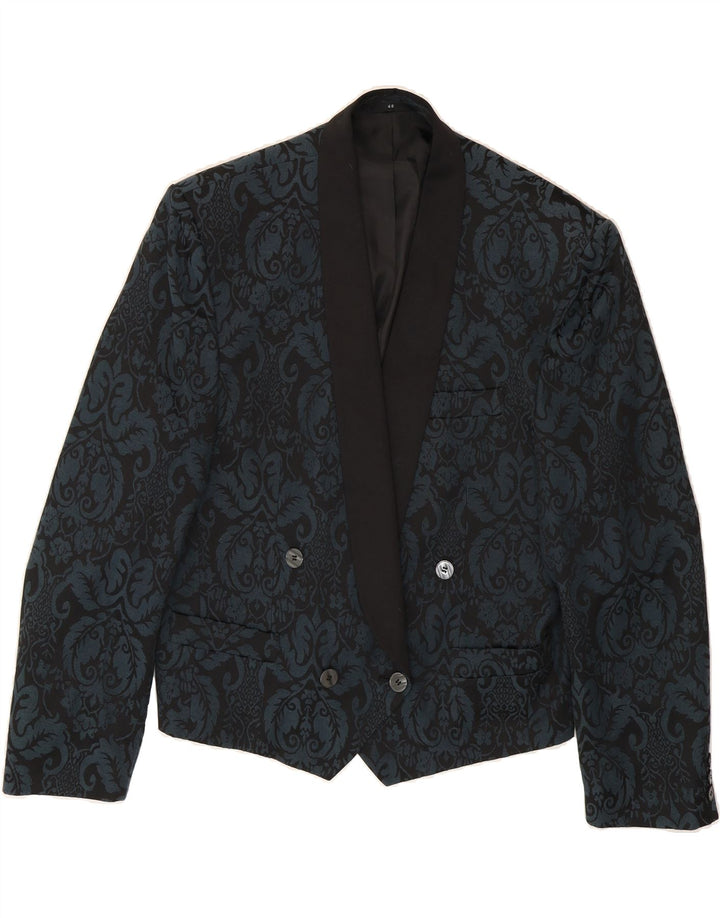 C & A Womens Double Breasted Blazer Jacket EU 48 2XL Blue Paisley Vintage C & A and Second-Hand C & A from Messina Hembry 