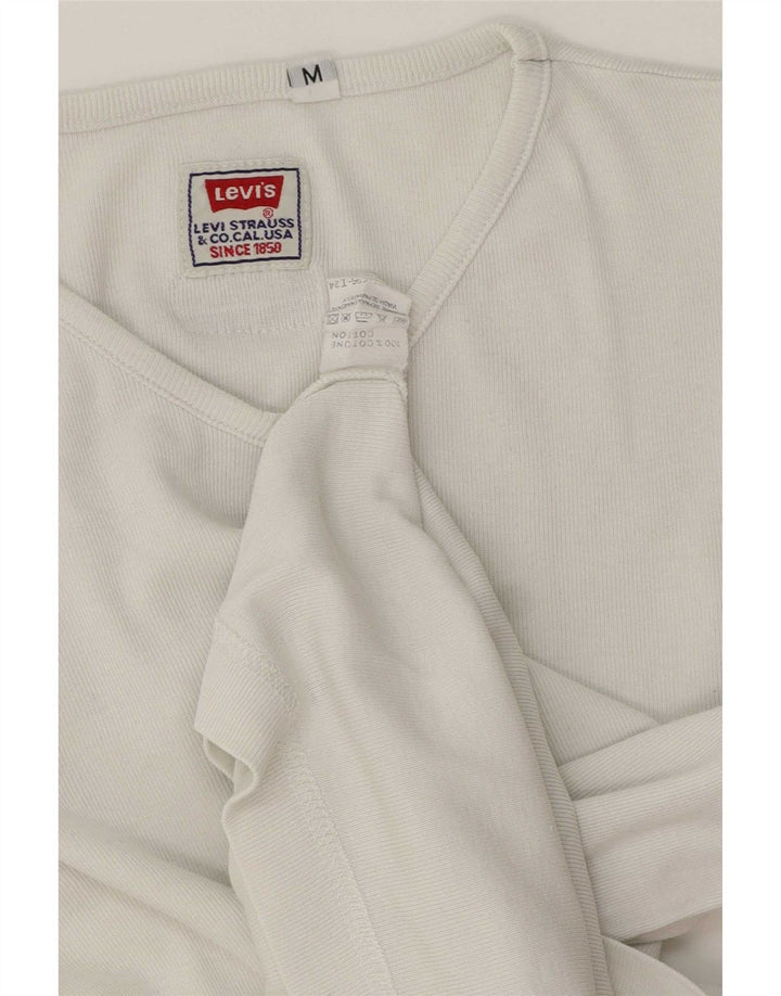 Levi's Top de manga larga para mujer UK 44 Algodón blanco mediano