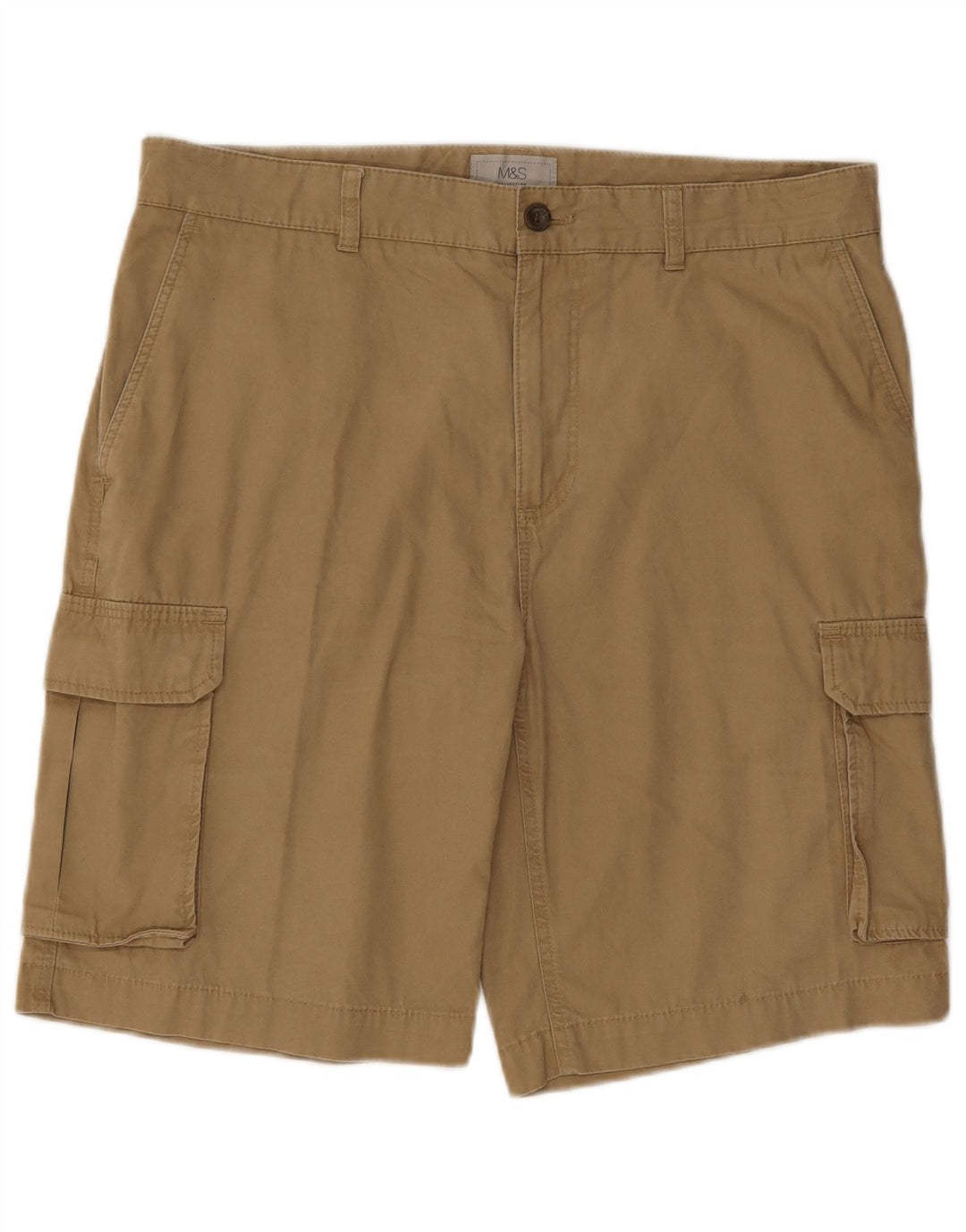 Marks & Spencer Pantalones cortos tipo cargo para hombre W34 Algodón beige grande