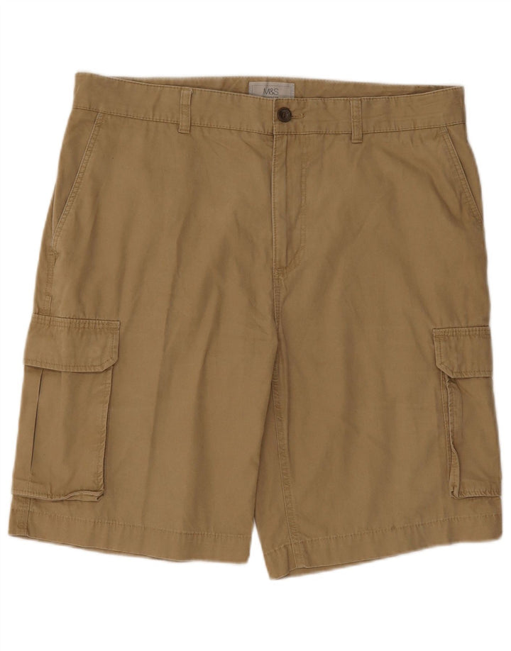 Marks & Spencer Pantalones cortos tipo cargo para hombre W34 Algodón beige grande