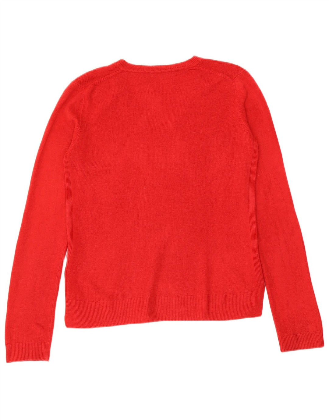Marks & Spencer Suéter con Cuello en V para Mujer UK 8 Pequeño Acrílico Rojo