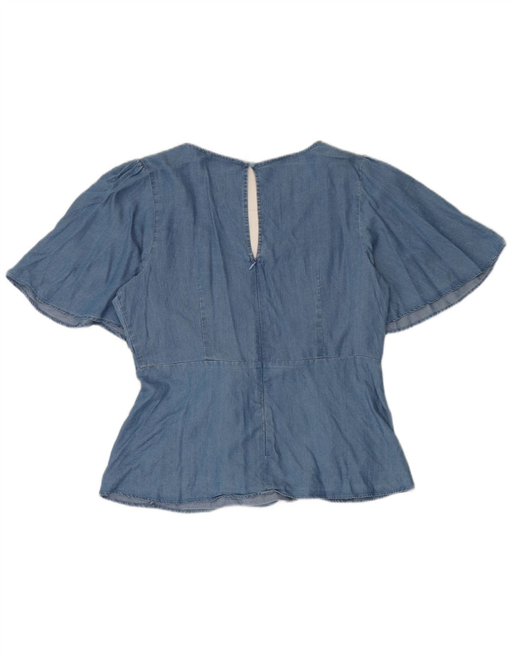 Blusa Oasis Mujer Top UK 44 Lyocell Azul Medio