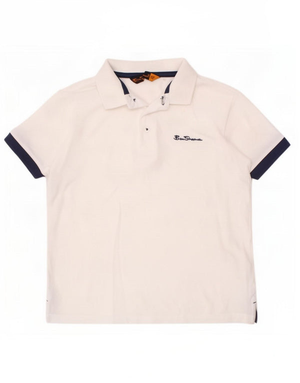 Ben Sherman Boys Polo Shirt 8-9 Years White Cotton