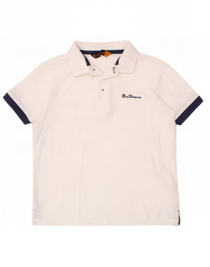 Ben Sherman Polo para niño 8-9 años Blanco Algodón
