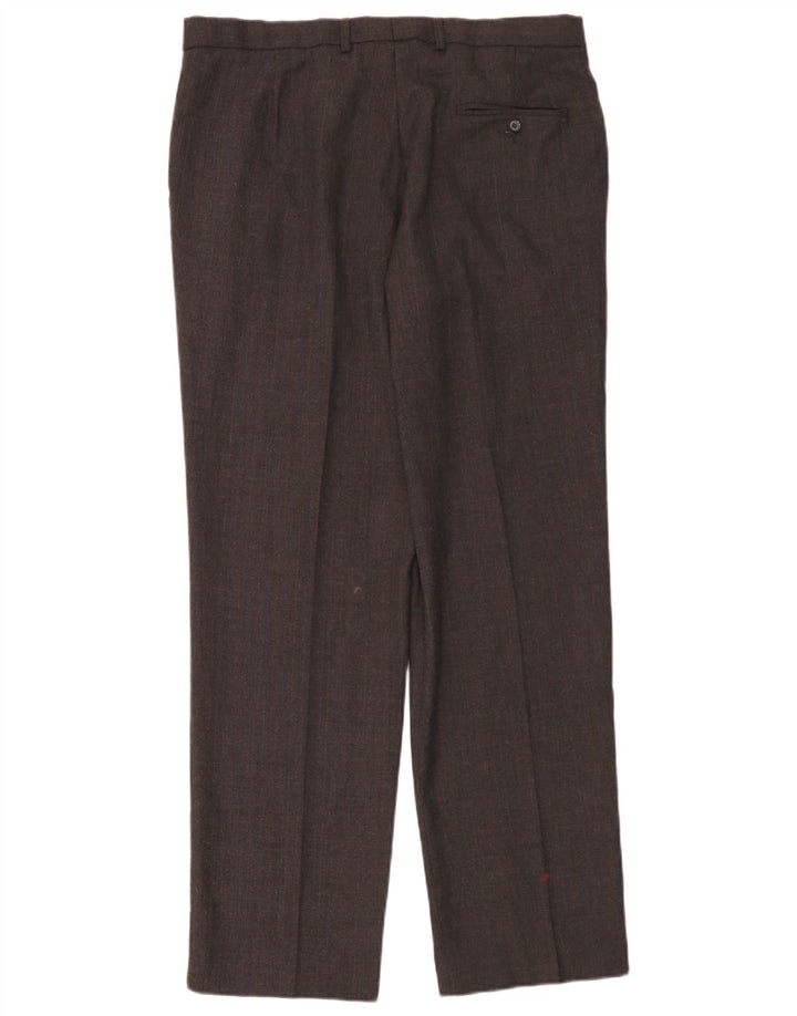 Marks & Spencer Pantalones de traje rectos de corte regular para hombre W36 L33 Lana gris