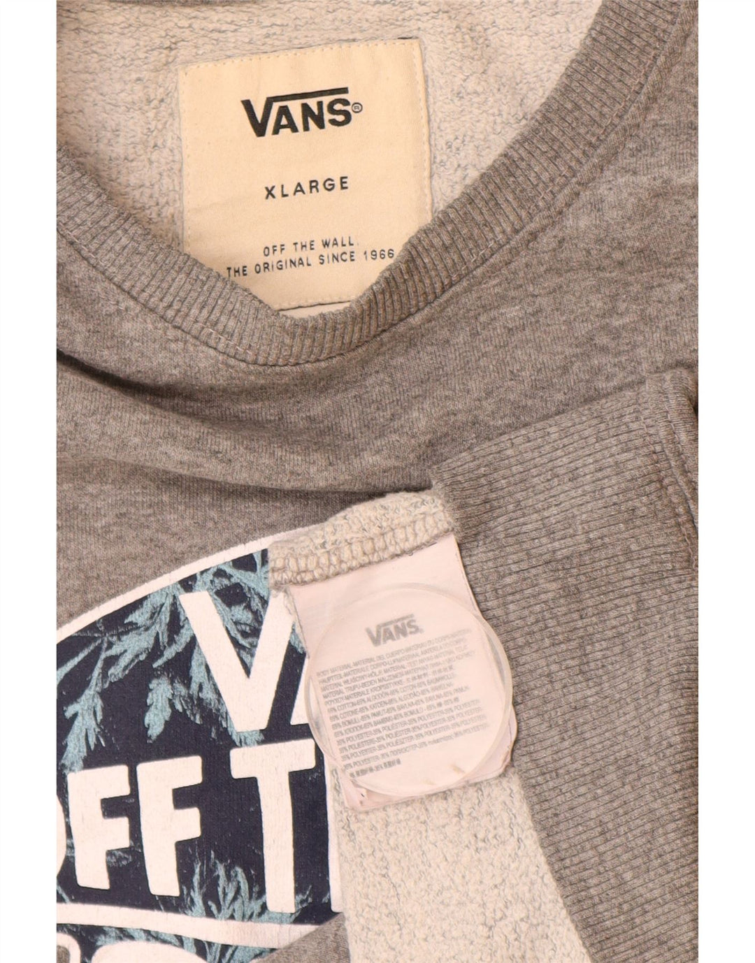 Vans Hombre Graphic Sudadera Jumper XL Gris Algodón