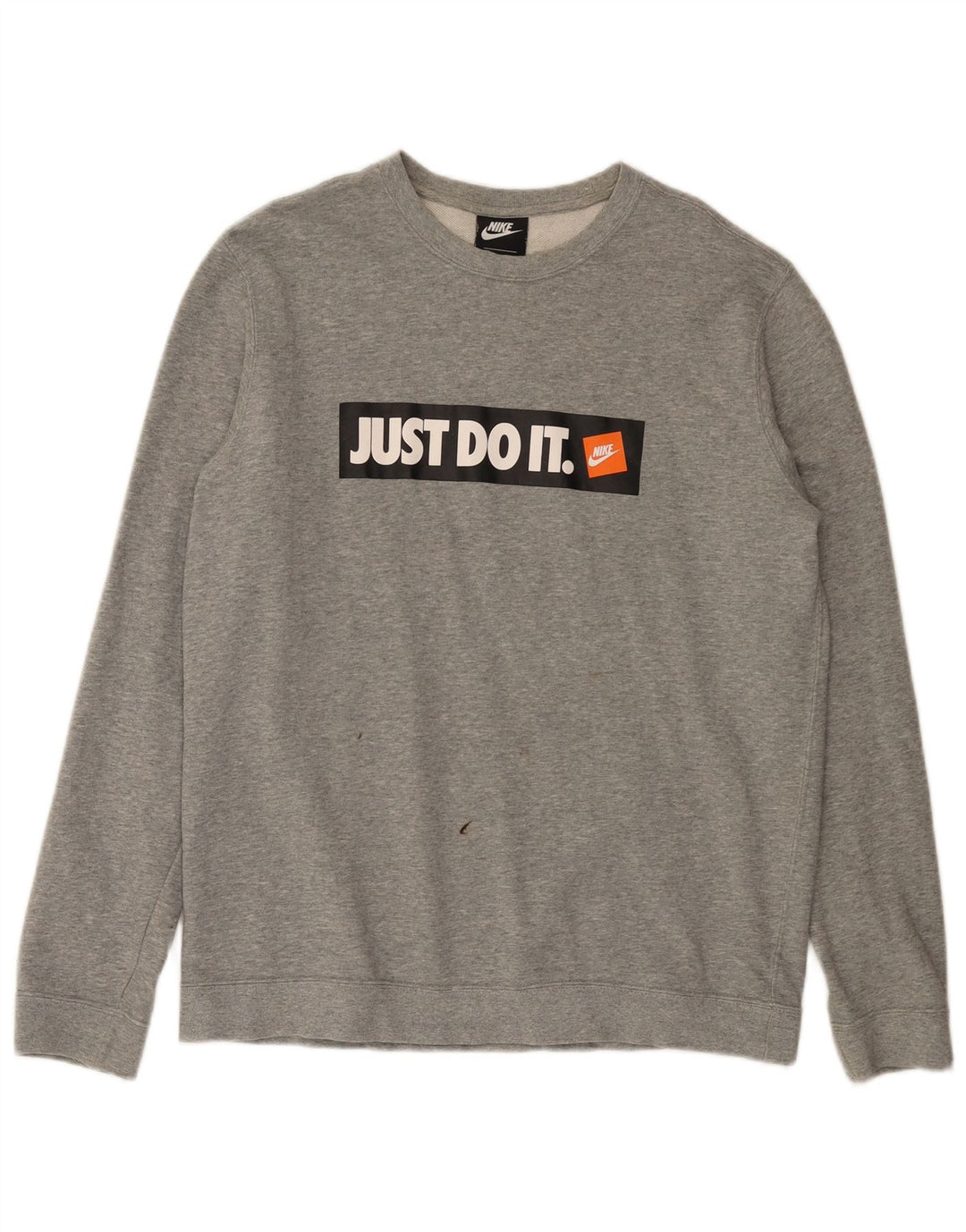 Nike - Sudadera con gráfico para hombre, jersey de algodón moteado gris grande