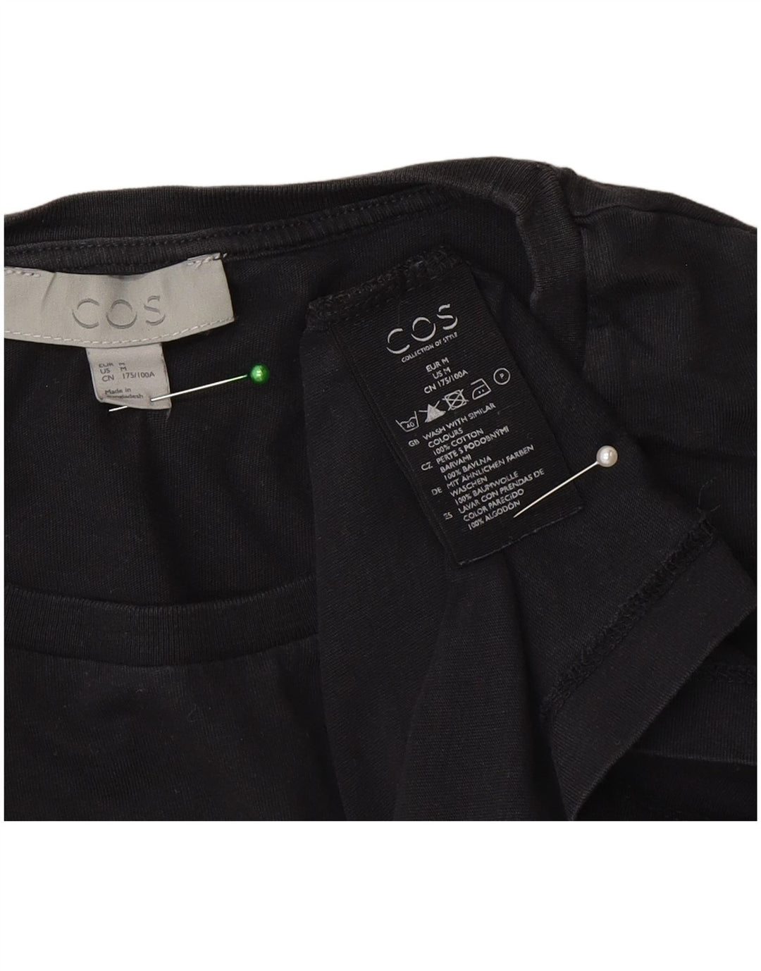 Cos camiseta para hombre Top mediano algodón negro