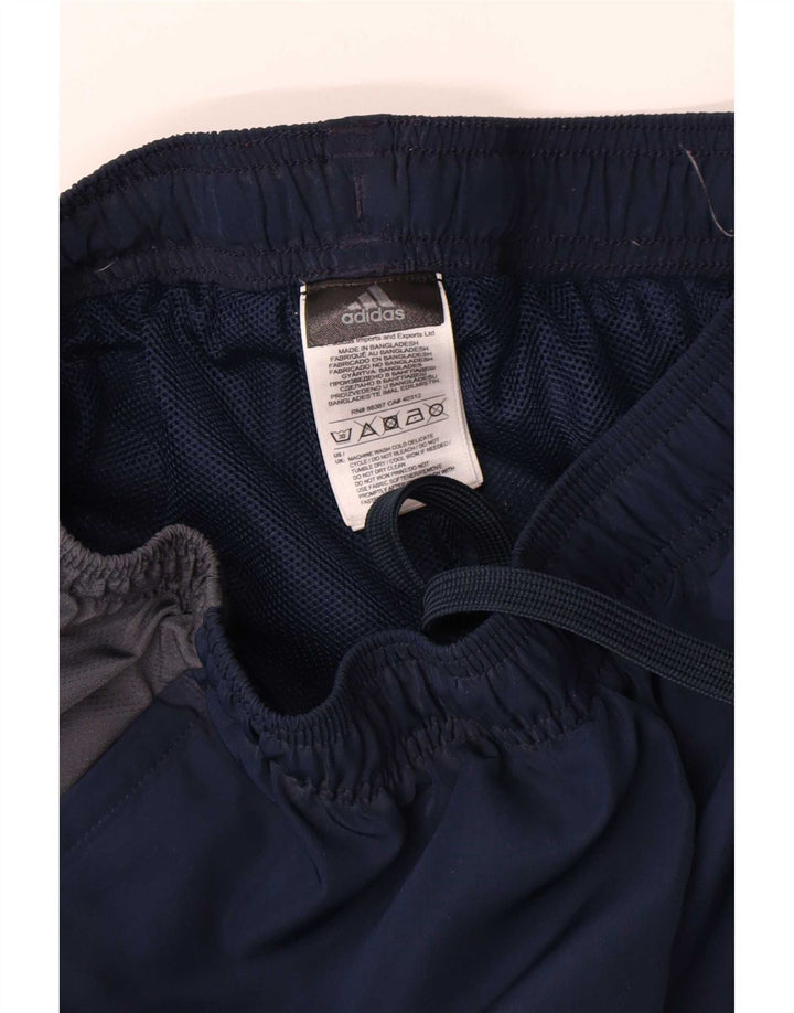 Adidas Hombre Pantalones De Chándal Medio Azul Marino Colorblock Poliéster