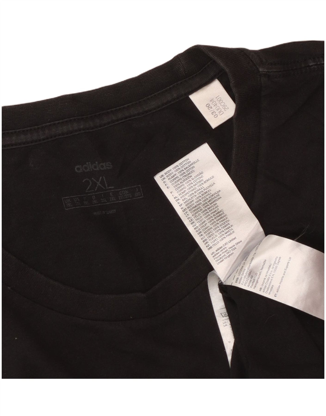 Adidas Camiseta gráfica para hombre Top 2XL Algodón negro