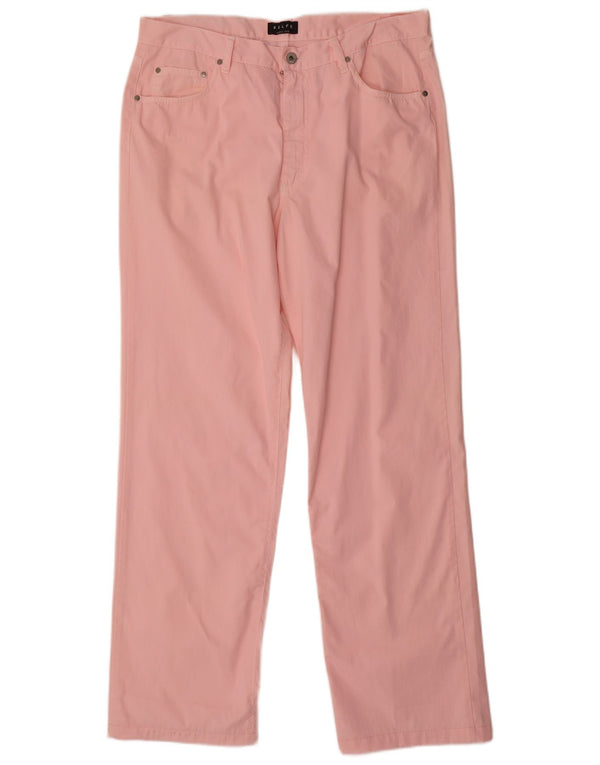 Belfe Womens Straight Casual Trousers W36 L31 Pink Cotton
