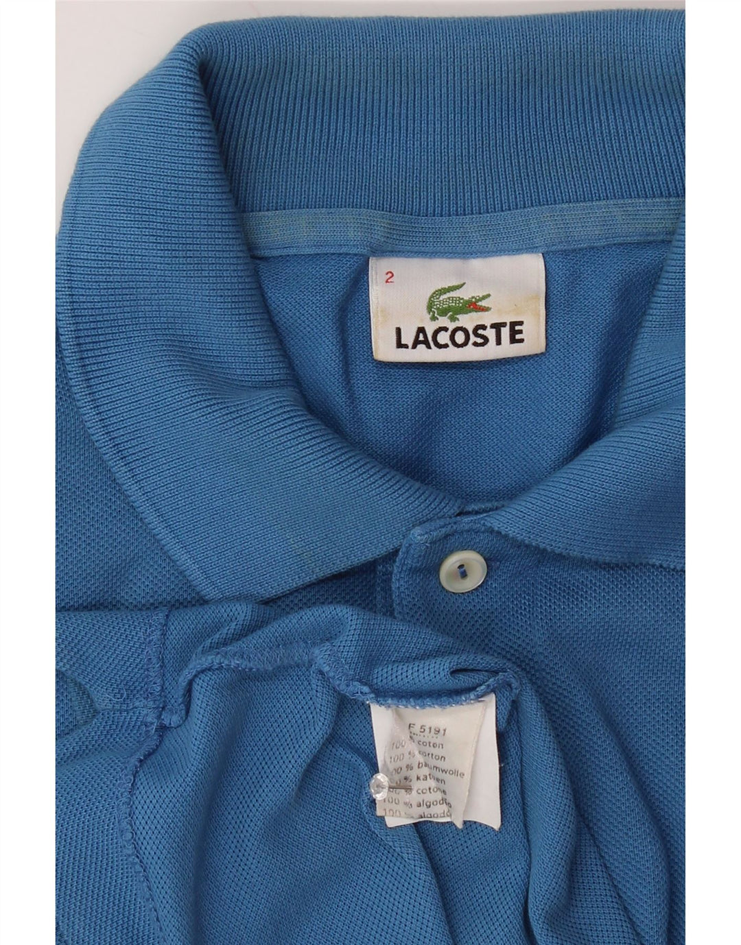 LACOSTE Polo para hombre Talla 2 XS Algodón azul