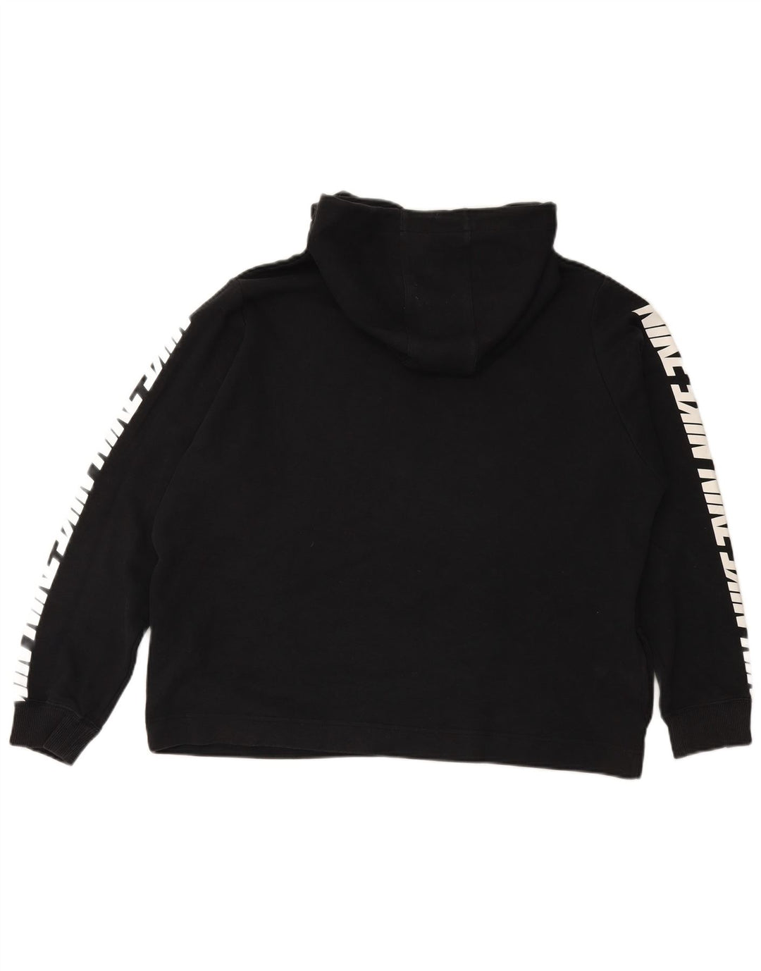 NIKE Jersey con capucha extragrande gráfico para mujer UK 40 XL Algodón negro