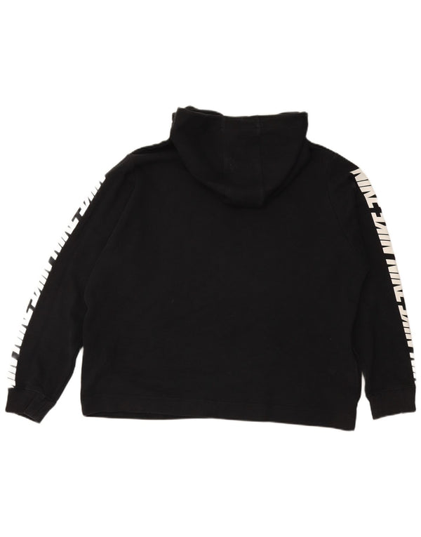 NIKE Jersey con capucha extragrande gráfico para mujer UK 40 XL Algodón negro