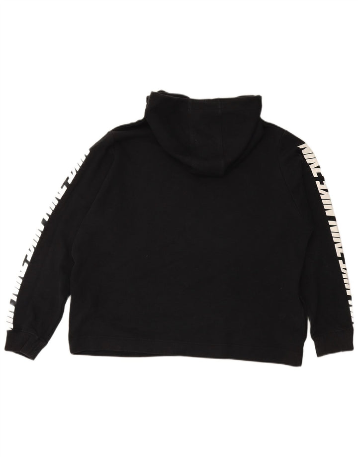 NIKE Jersey con capucha extragrande gráfico para mujer UK 40 XL Algodón negro