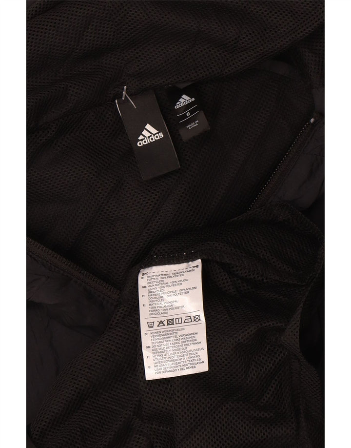 Adidas Chaqueta impermeable con capucha para mujer UK 10 Small Black Polyamide