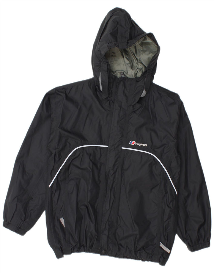 Berghaus Chubasquero con capucha para niños 9-10 años Nylon negro