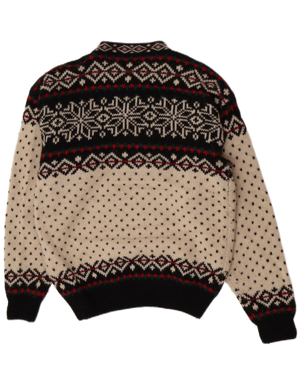 Sportique - Jersey con cuello de tortuga para mujer, talla 2XL, lana de Fair Isle, color blanco