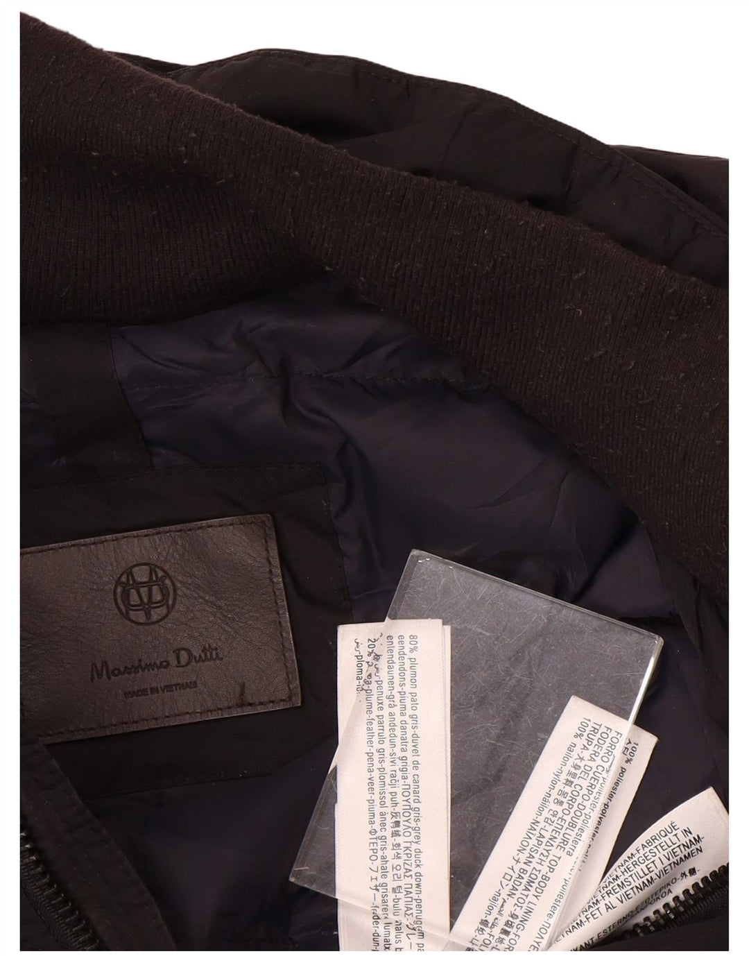 Massimo Dutti Abrigo Acolchado Hombre UK 44 2XL Negro Poliéster