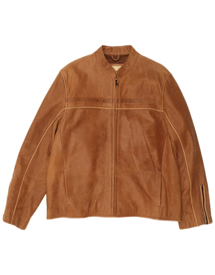 Vintage chaqueta de cuero para hombre Reino Unido 36 cuero marrón medio