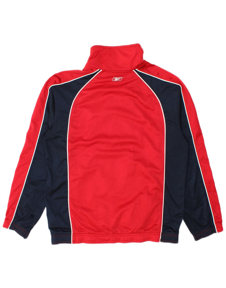 Reebok Chaqueta de chándal para mujer UK 40 Mediano Rojo Colorblock Poliéster