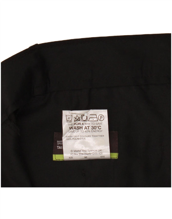 Marks & Spencer Pantalón chino recto para hombre W38 L31 Poliéster negro