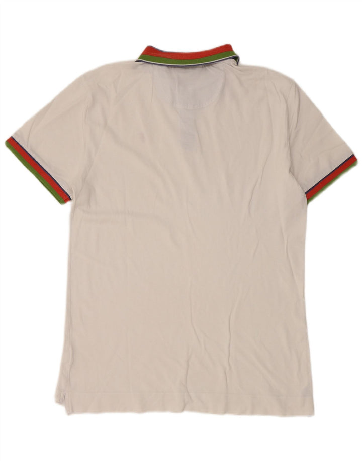 Polo Trussardi Jeans Hombre Small Blanco Colorblock