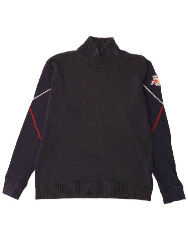 Adidas Mens Graphic Turtle Neck Jumper Suéter Grande Azul Marino Acrílico