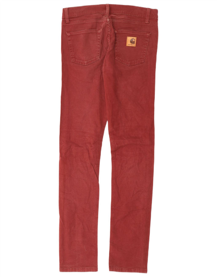 CARHARTT Pantalones informales ajustados para mujer W30 L34 Algodón burdeos