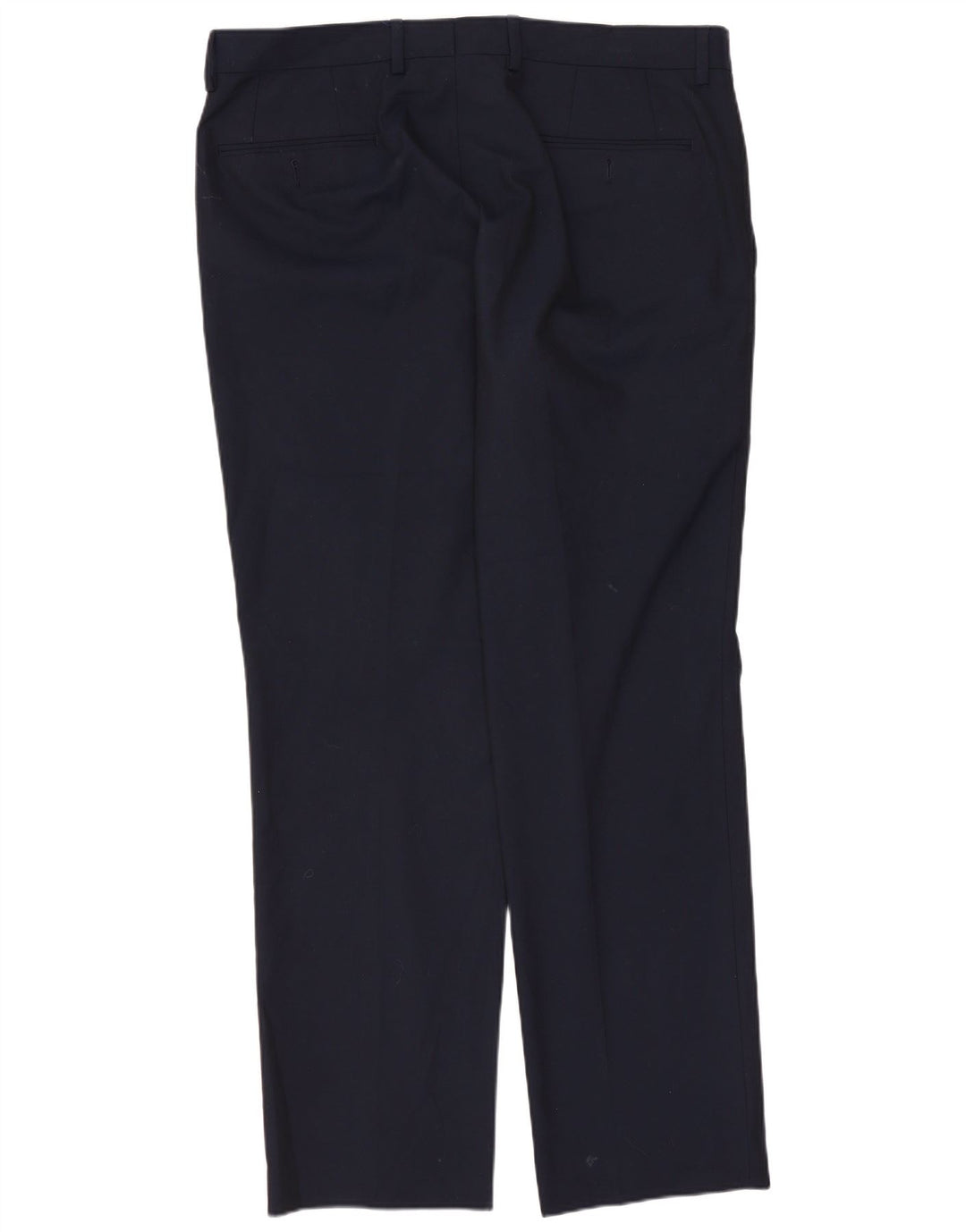CHAPS Pantalón de traje recto para hombre W34 L30 Poliéster azul marino