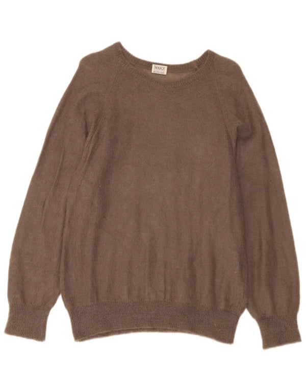 Marz - Jersey con cuello barco para mujer, talla 40, talla grande, color marrón