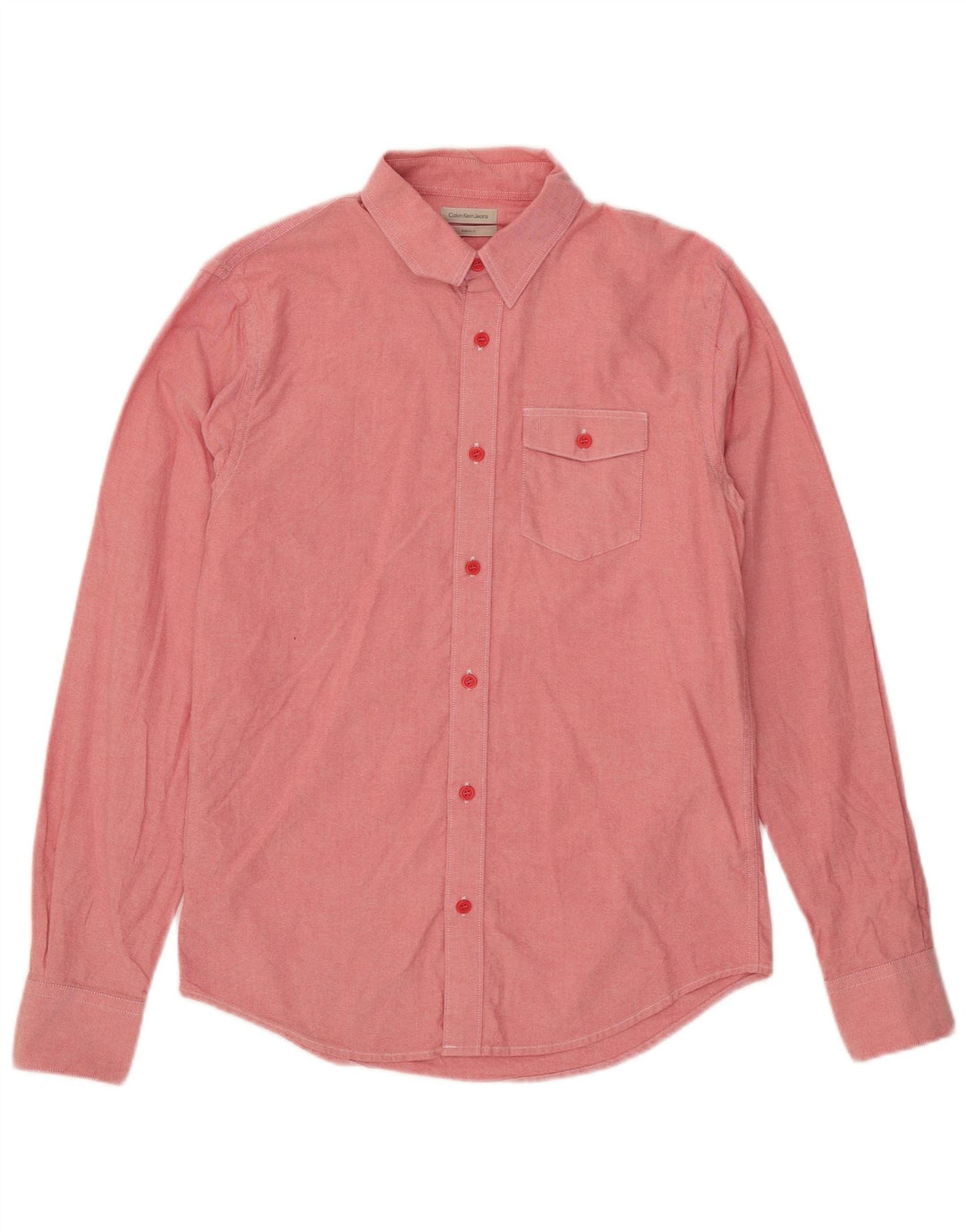 Camisa Calvin Klein Jeans Hombre Small Algodón Rosa