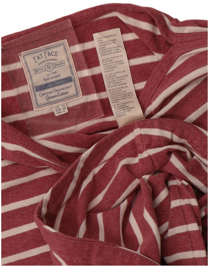 Camiseta de manga larga para mujer Fat Face UK 40 Small Pink Stripes