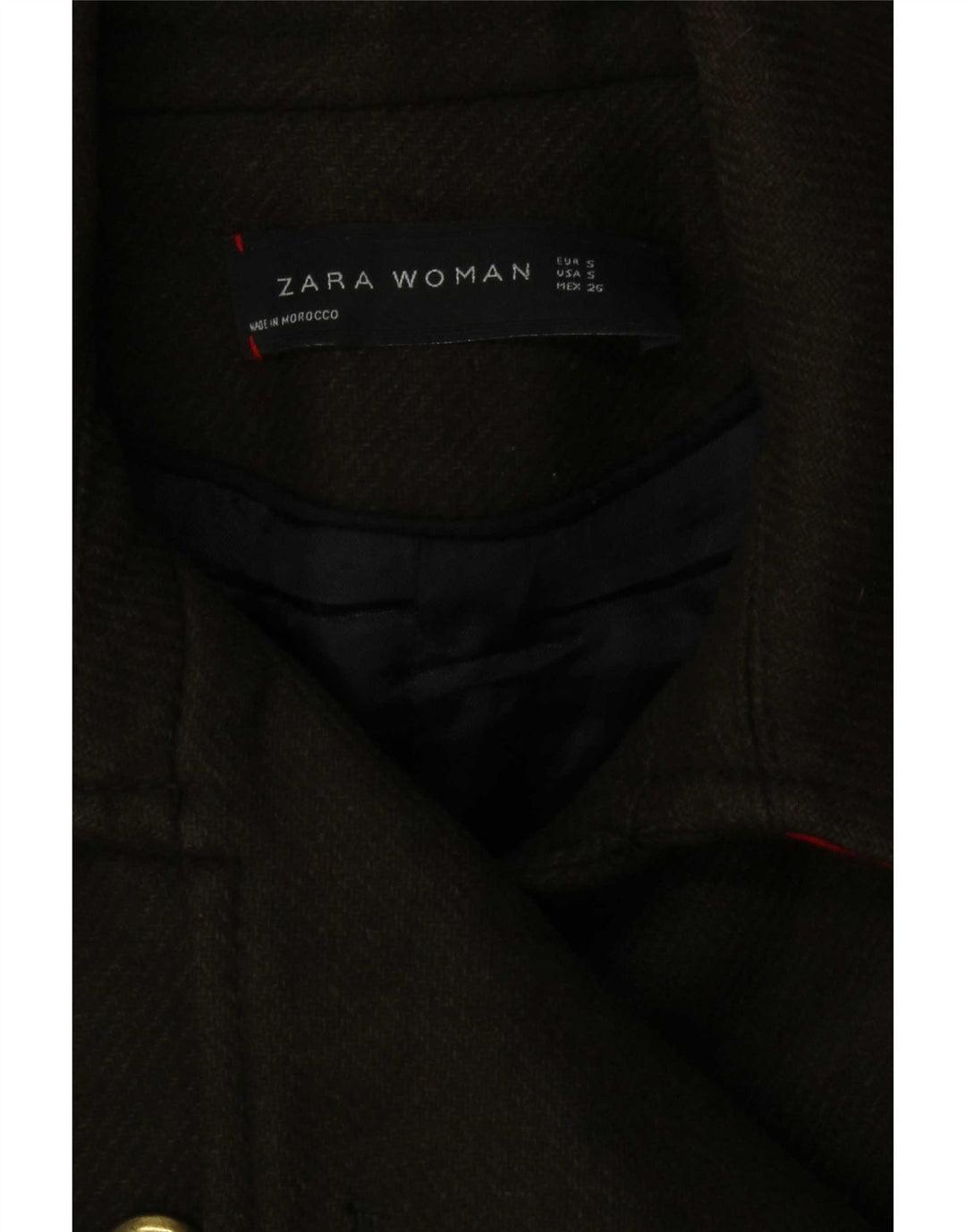 Zara Mujer Chaqueta Blazer De Doble Botonadura Reino Unido 10 Small Caqui Rayas