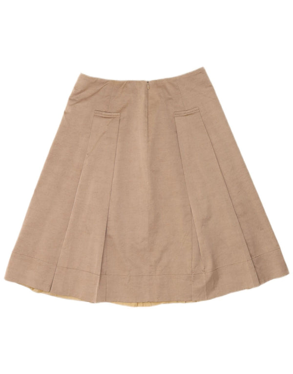 Paul & Shark Falda plisada elástica para mujer IT 42 Medium W28 Algodón marrón