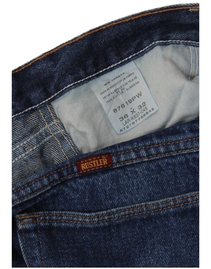 RUSTLER Pantalones cortos de mezclilla para hombre W36 Algodón azul marino grande