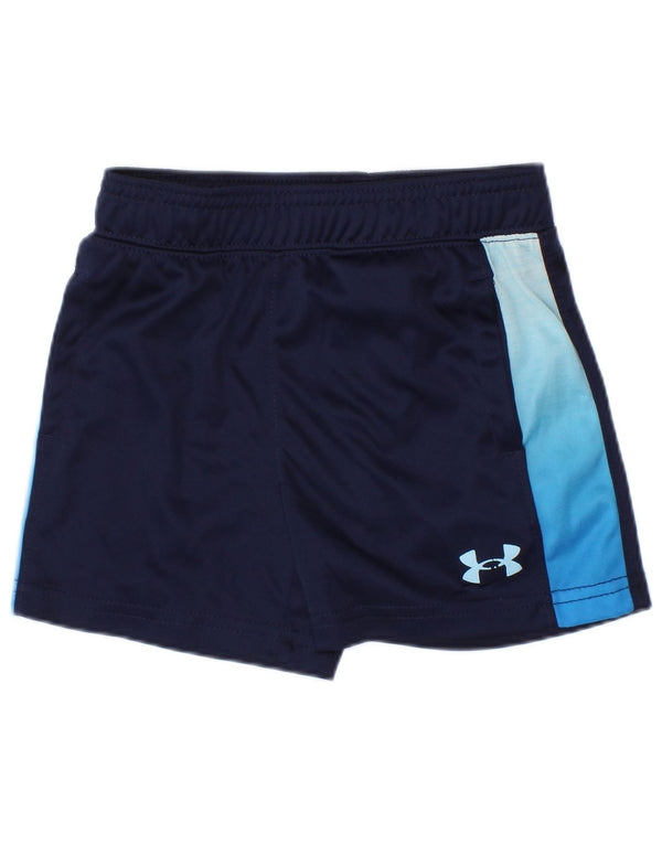 Under Armour Pantalones cortos deportivos para bebé niño 12-18 meses Azul marino Colorblock
