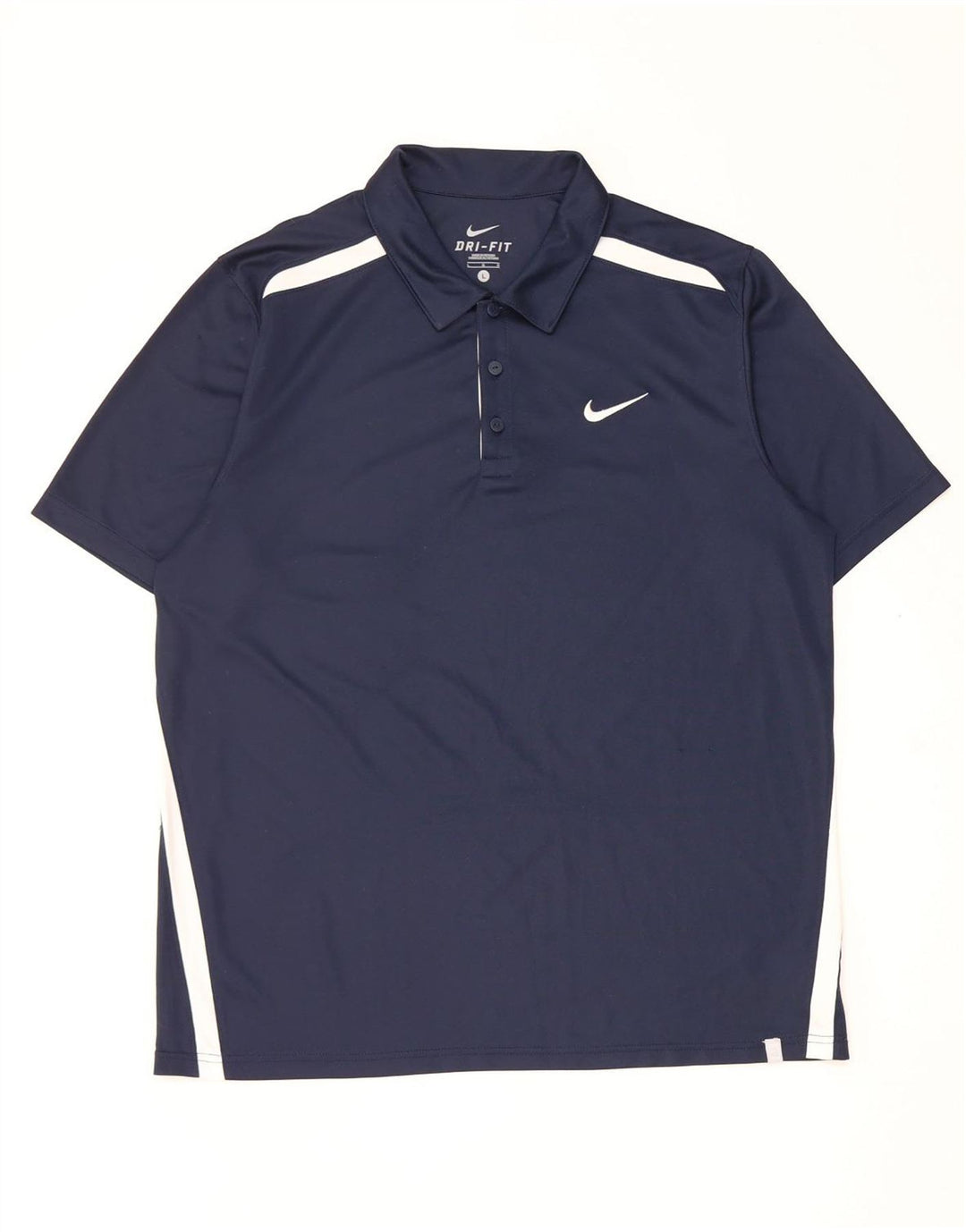 Nike Polo Dri Fit para hombre, talla grande, poliéster color azul marino