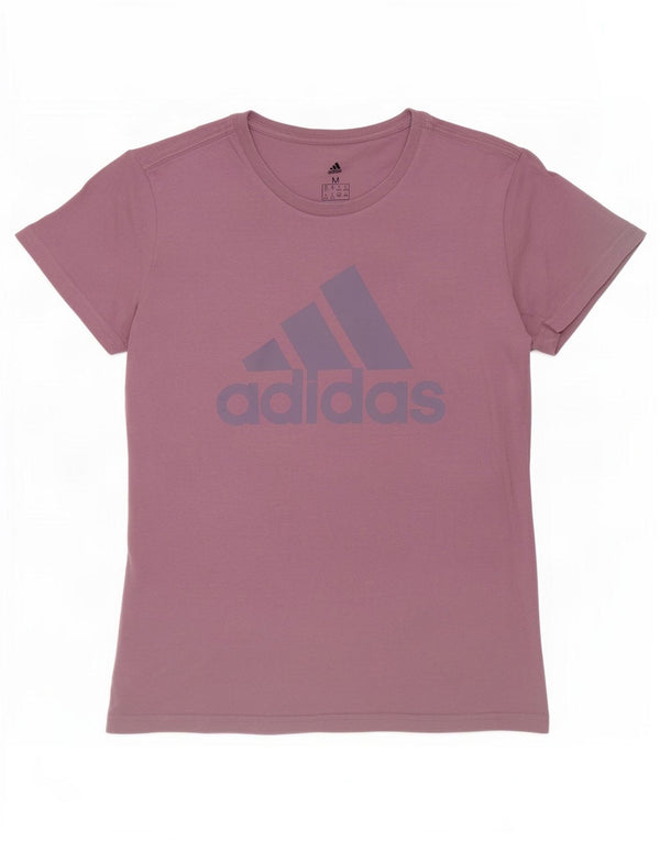 Adidas Camiseta gráfica para mujer Top UK 12/14 Algodón morado mediano
