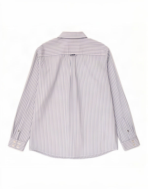 Crew Clothing Camisa de corte clásico para hombre Algodón a rayas azules grandes