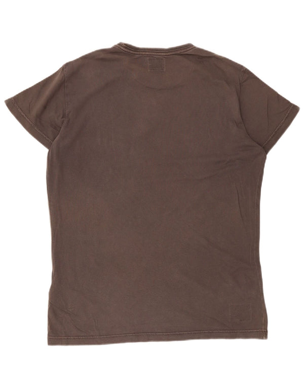 Diesel Hombre Camiseta Gráfica Top Grande Gris Algodón