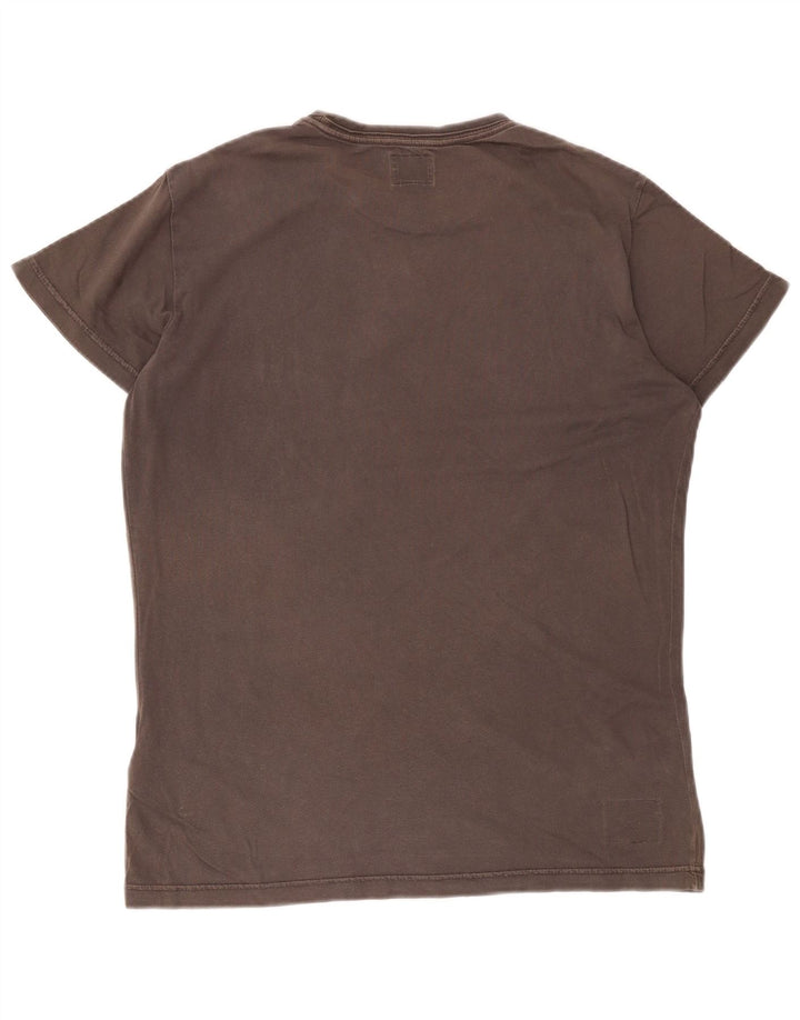 Diesel Hombre Camiseta Gráfica Top Grande Gris Algodón