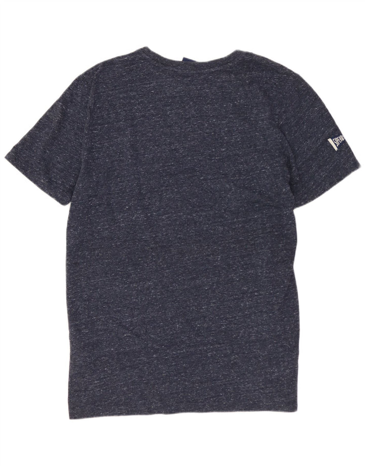SUPERDRY Camiseta gráfica para hombre Top mediano de algodón moteado en azul marino