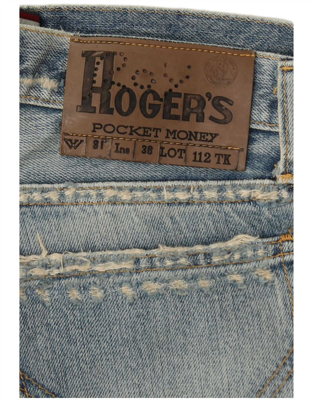 ROY ROGERS Vaqueros rectos desgastados para hombre W31 L36 Algodón azul