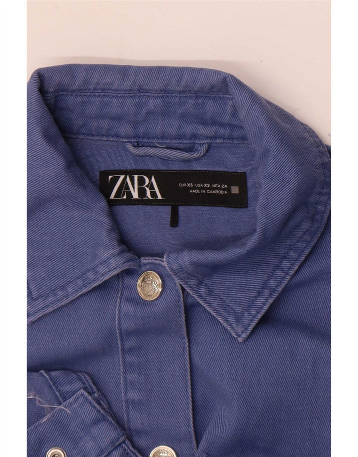 Zara Mujer Chaqueta Vaquera Extragrande UK 6 XS Azul