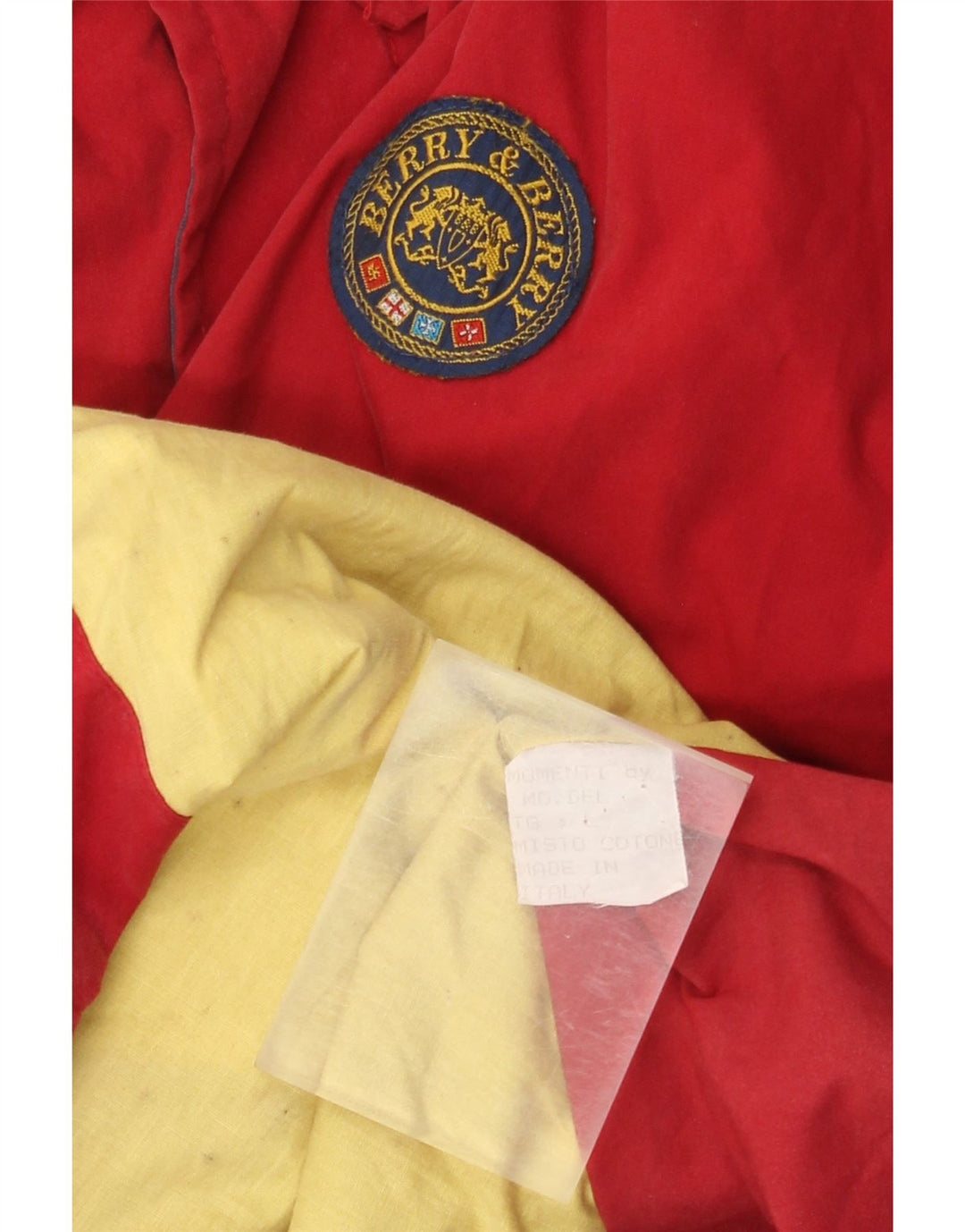 Vintage hombres chaqueta utilitaria Reino Unido 40 algodón rojo grande